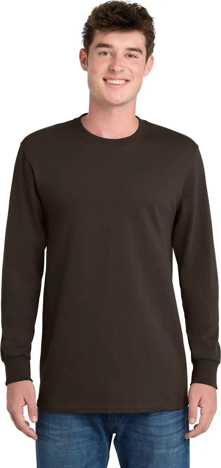 Port & Company Pc61lst co Tall Long Sleeve Essential Tee - Dark Chocolate Brown