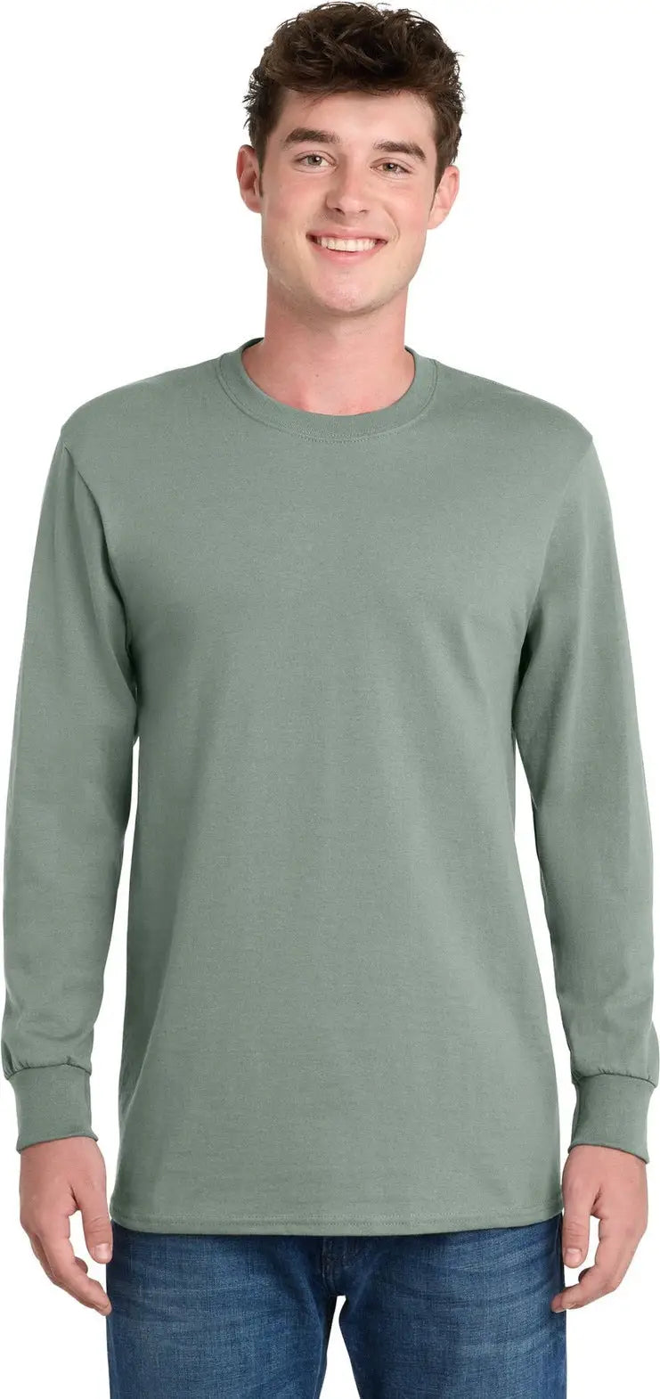Port & Company Pc61lst co Tall Long Sleeve Essential Tee - Stonewashed Green