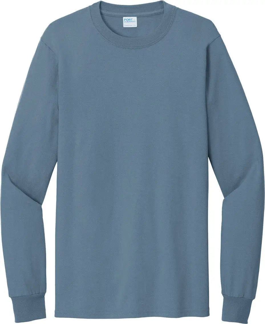 Port & Company Pc61lst co Tall Long Sleeve Essential Tee - Stonewashed Blue - Adult l