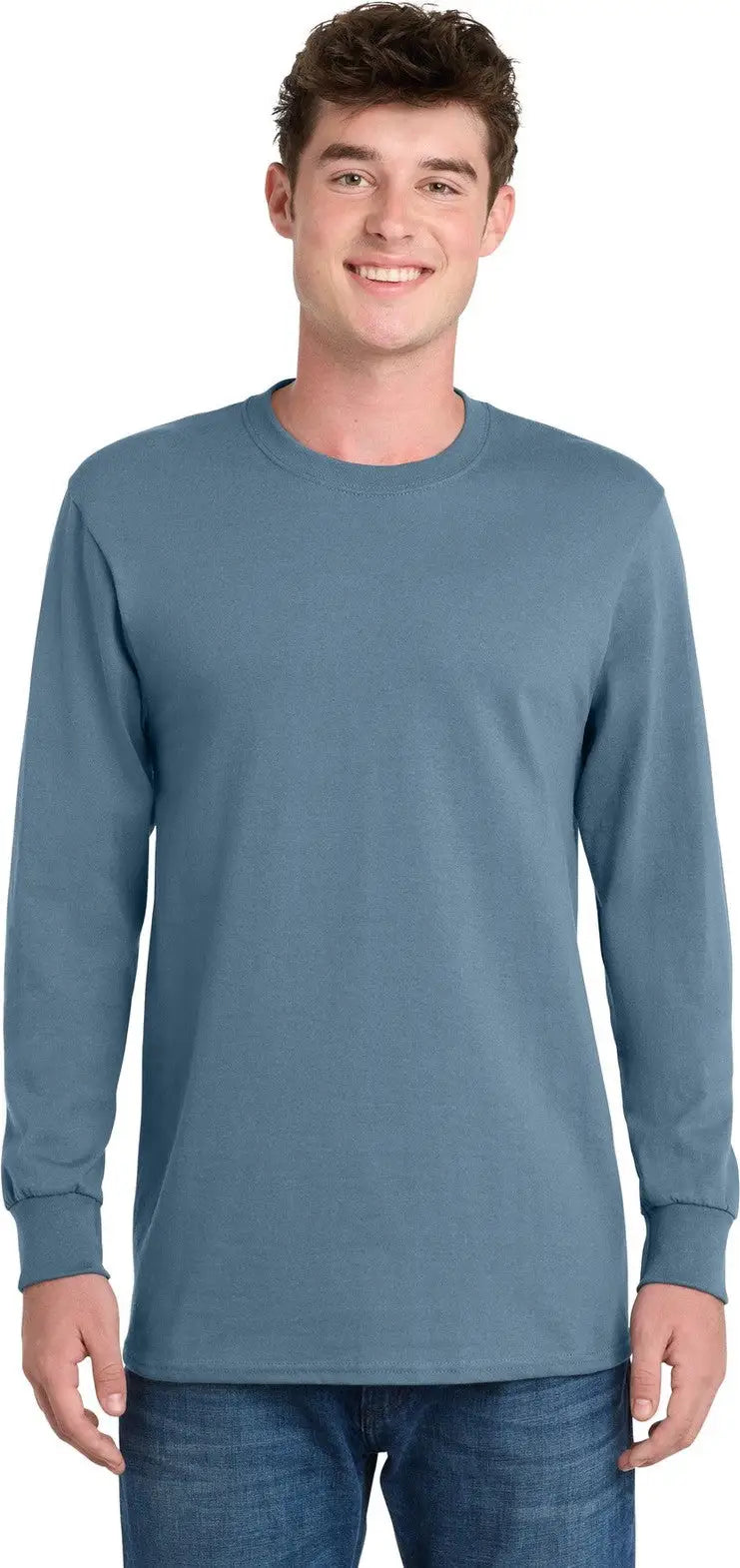 Port & Company Pc61lst co Tall Long Sleeve Essential Tee - Stonewashed Blue