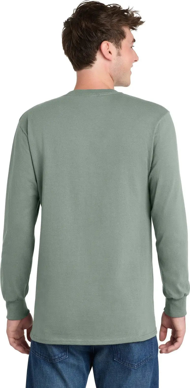 Port & Company Pc61lst co Tall Long Sleeve Essential Tee - Stonewashed Green