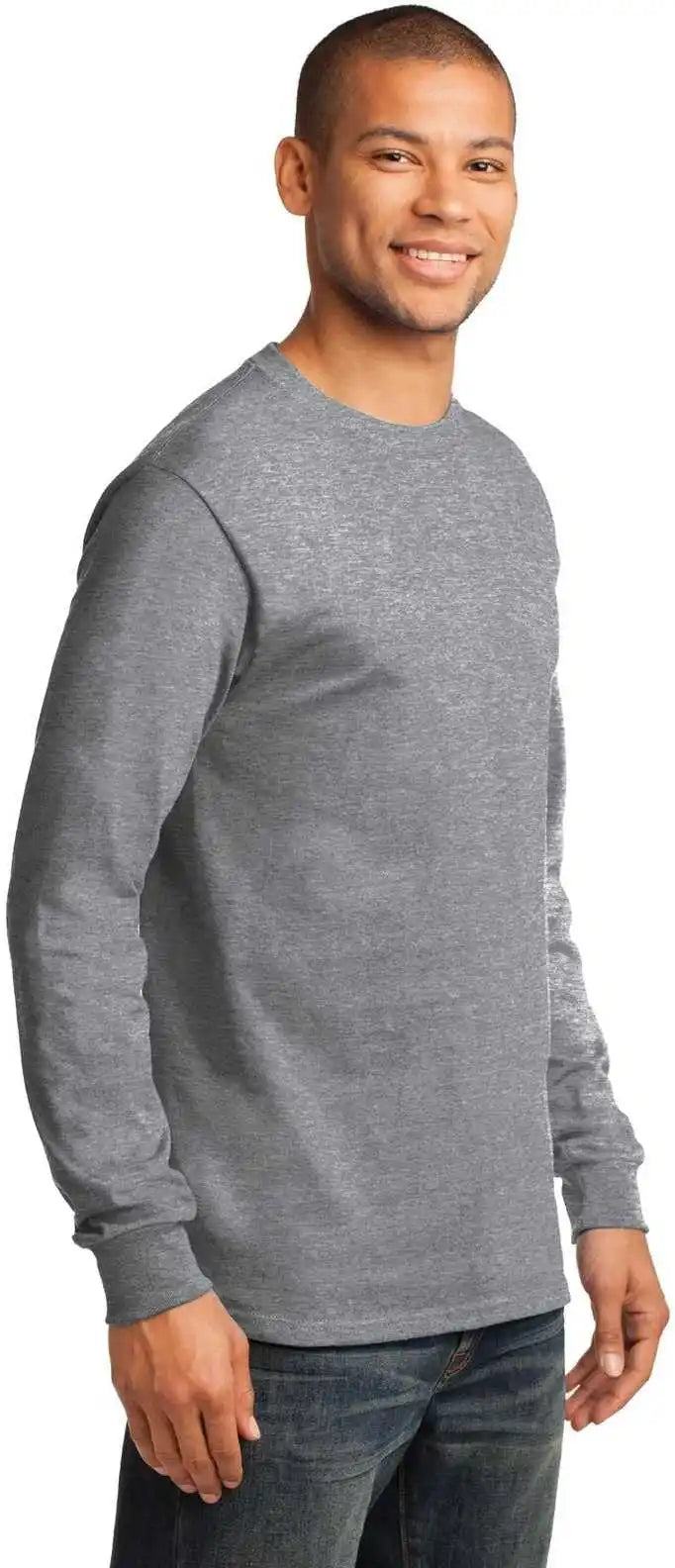 Port & Company Pc61lst Tall Long Sleeve Essential Tee Athletic Heather