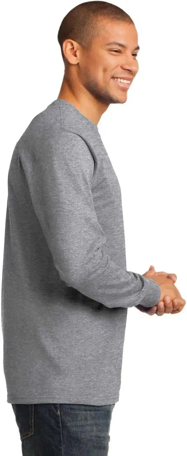 Port & Company Pc61lst Tall Long Sleeve Essential Tee Athletic Heather