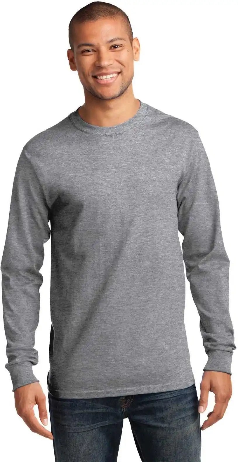 Port & Company Pc61lst Tall Long Sleeve Essential Tee Athletic Heather