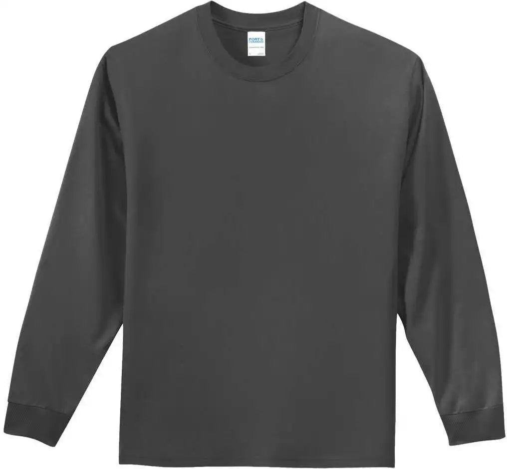 Port & Company Pc61lst Tall Long Sleeve Essential Tee Charcoal