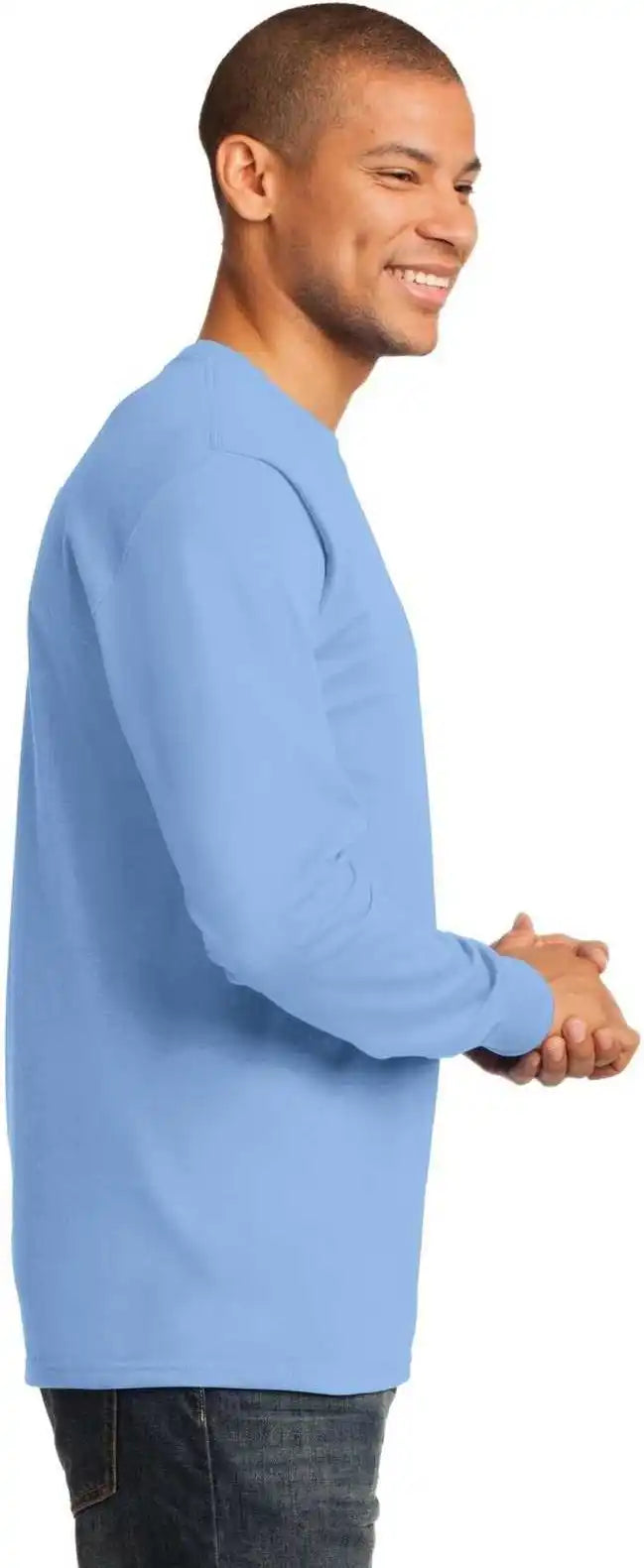 Port &amp; Company Pc61lst Tall Long Sleeve Essential Tee Light Blue