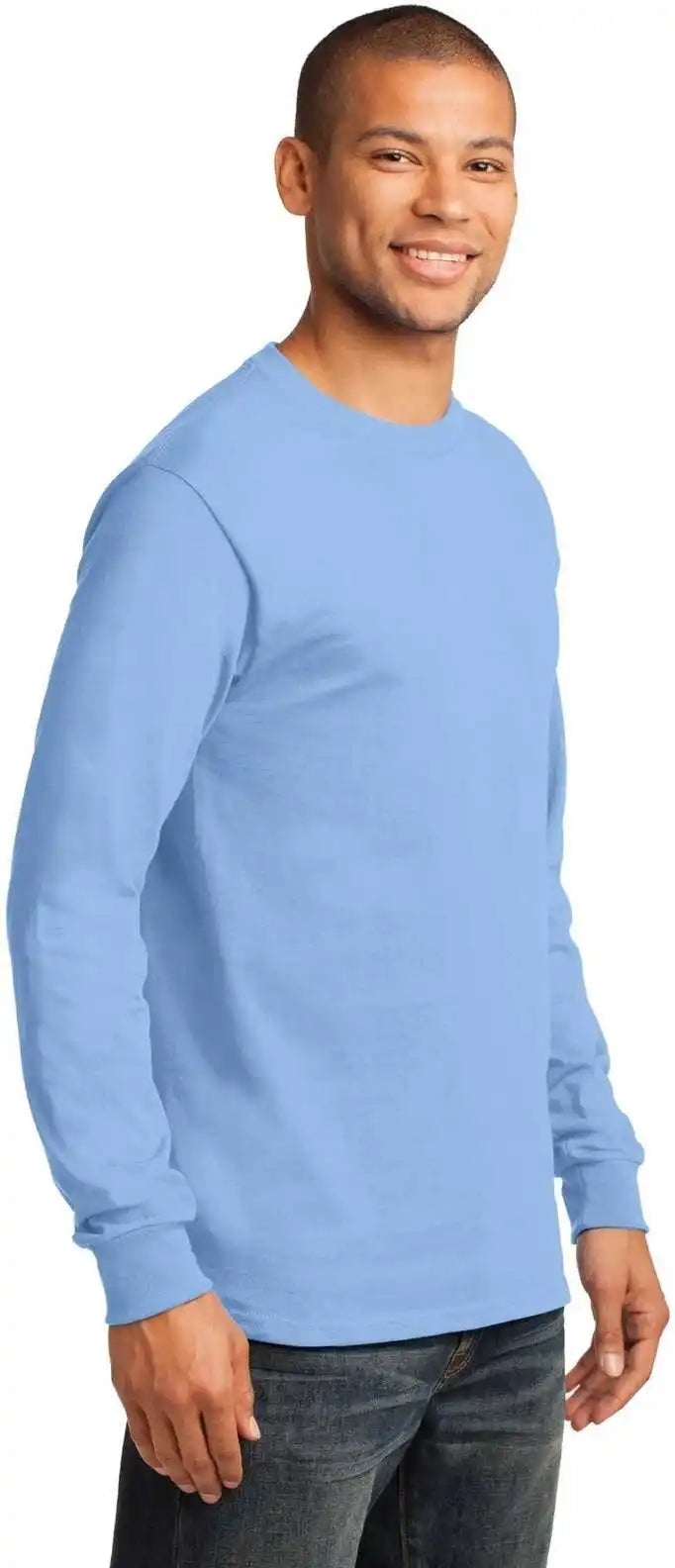 Port &amp; Company Pc61lst Tall Long Sleeve Essential Tee Light Blue