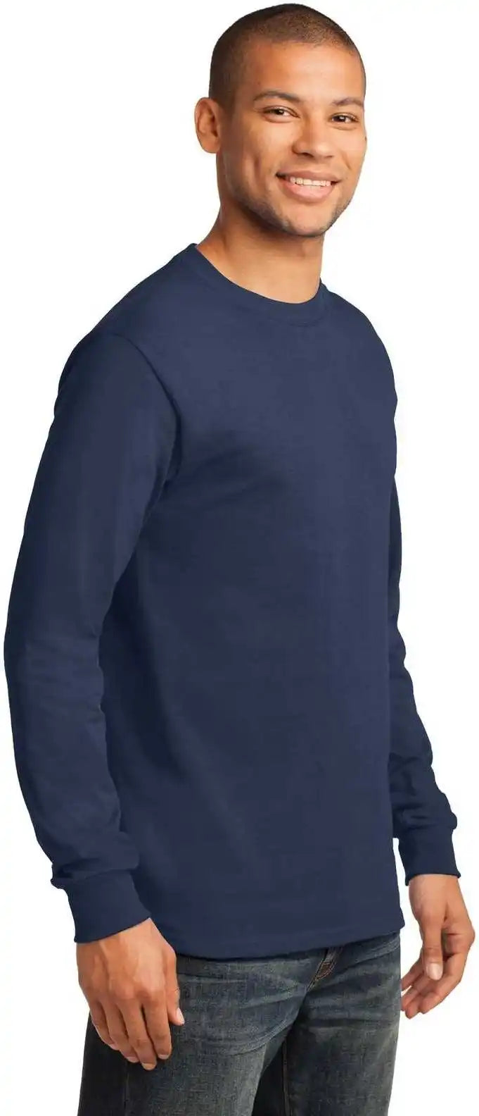 Port &amp; Company Pc61lst Tall Long Sleeve Essential Tee Navy