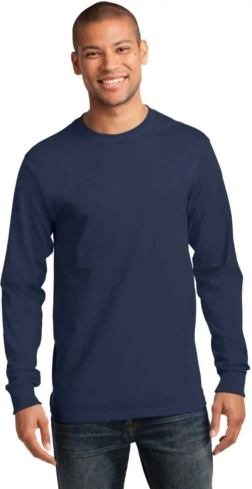 Port &amp; Company Pc61lst Tall Long Sleeve Essential Tee Navy