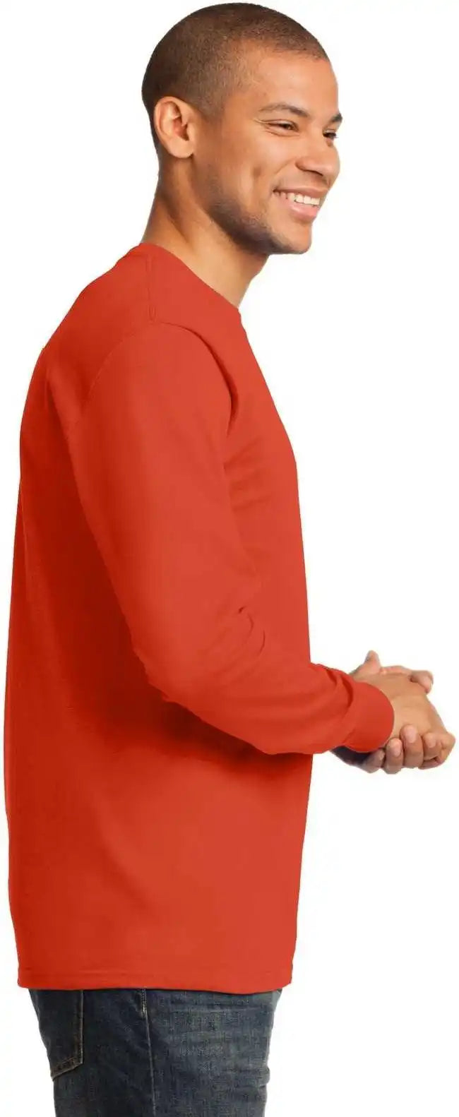Port &amp; Company Pc61lst Tall Long Sleeve Essential Tee Orange