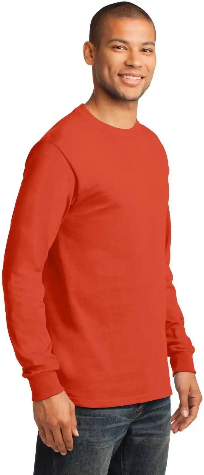 Port &amp; Company Pc61lst Tall Long Sleeve Essential Tee Orange