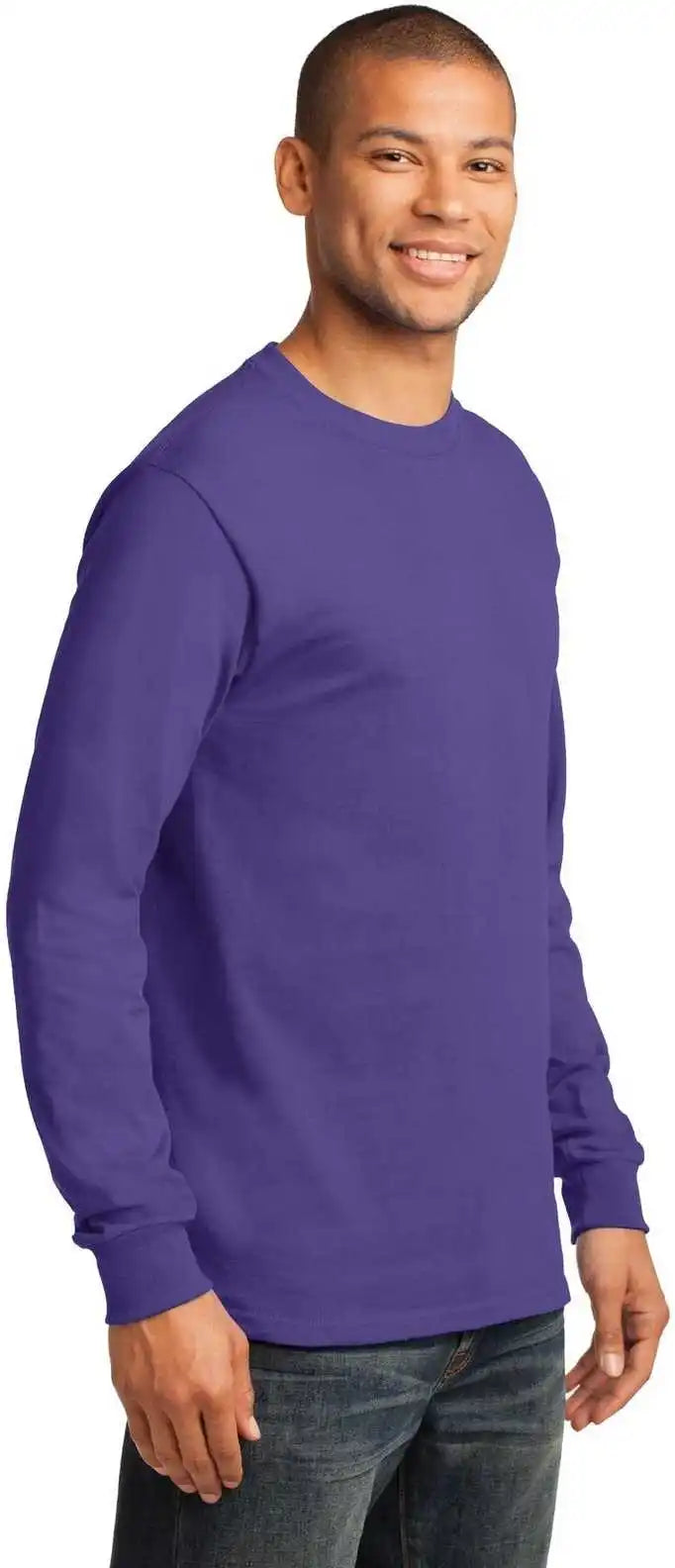 Port &amp; Company Pc61lst Tall Long Sleeve Essential Tee - Purple