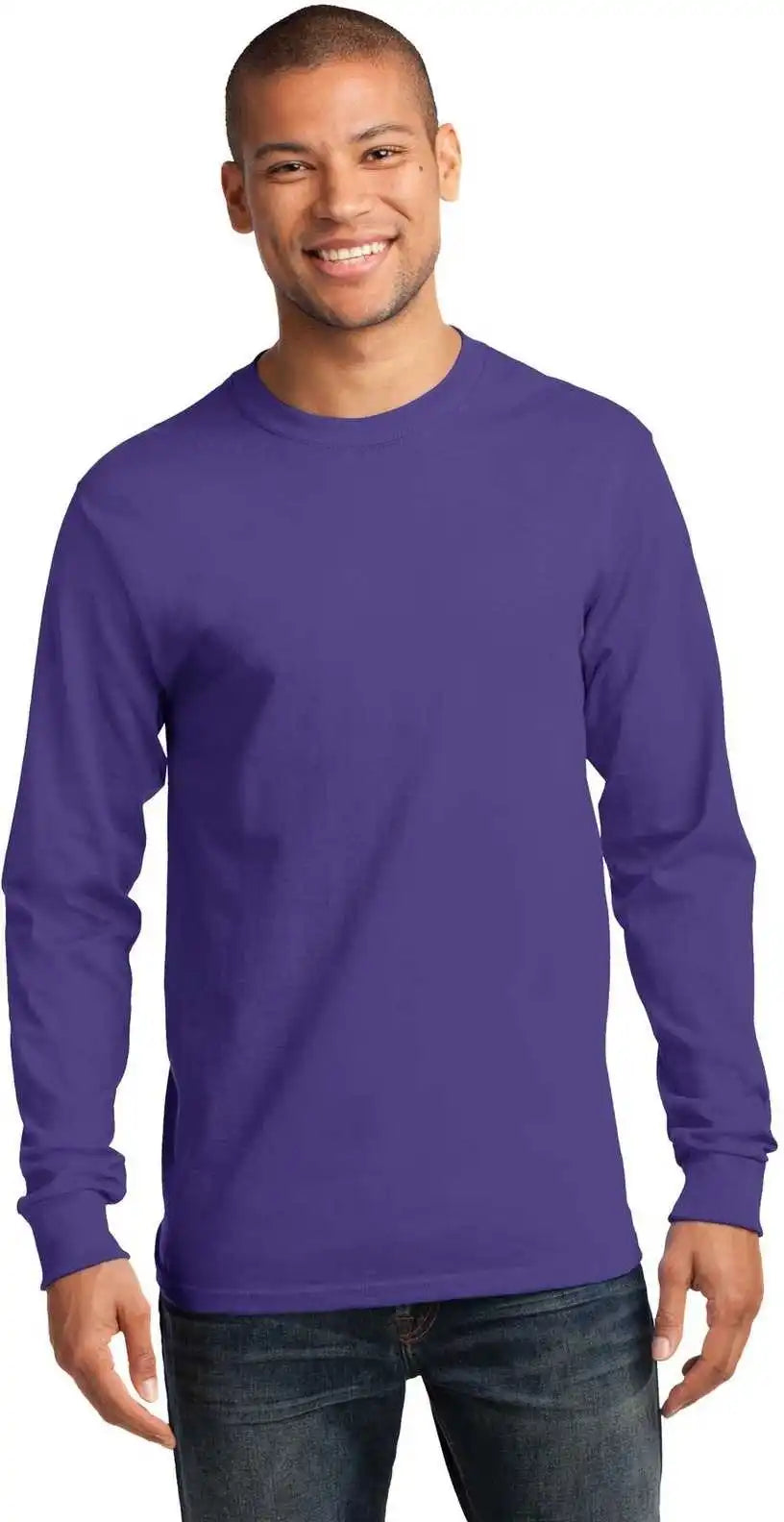 Port & Company Pc61lst Tall Long Sleeve Essential Tee - Purple