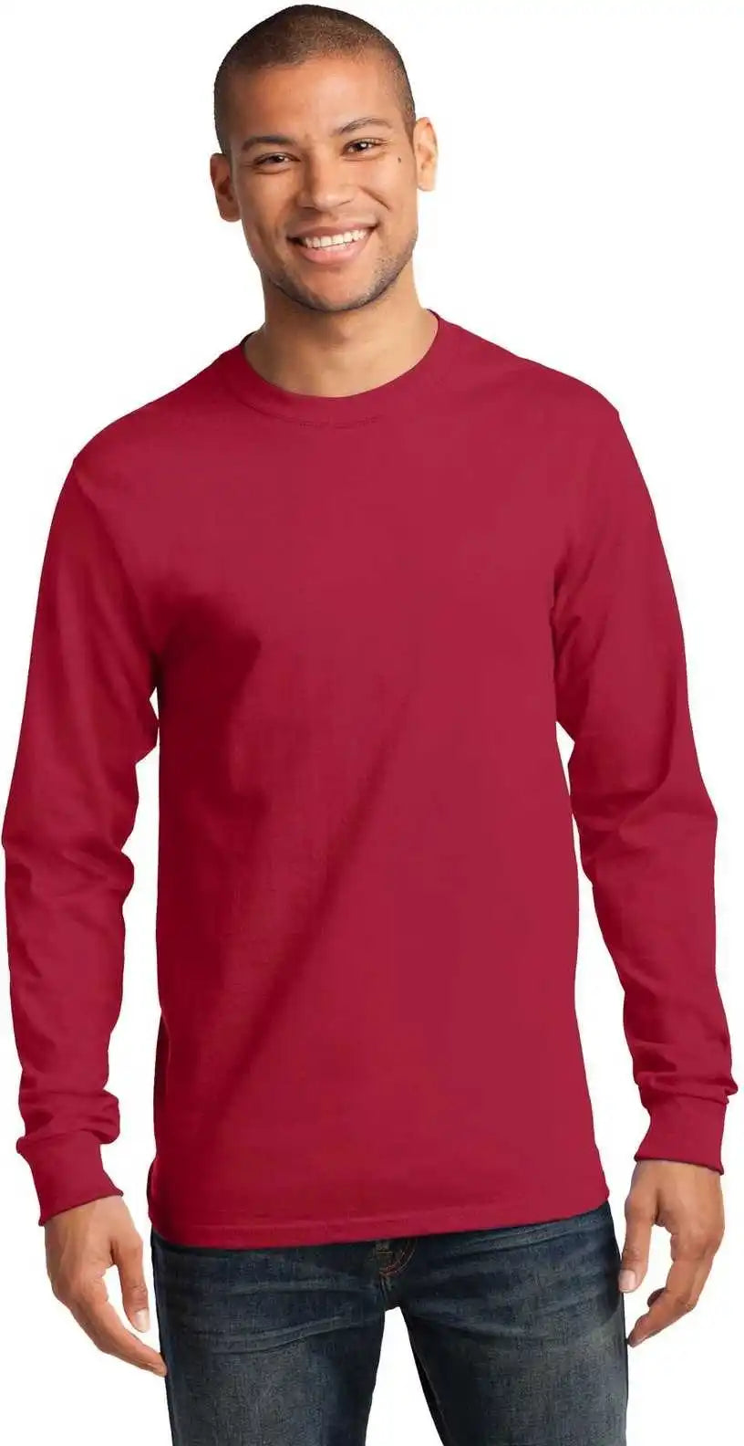 Port & Company Pc61lst Tall Long Sleeve Essential Tee Red