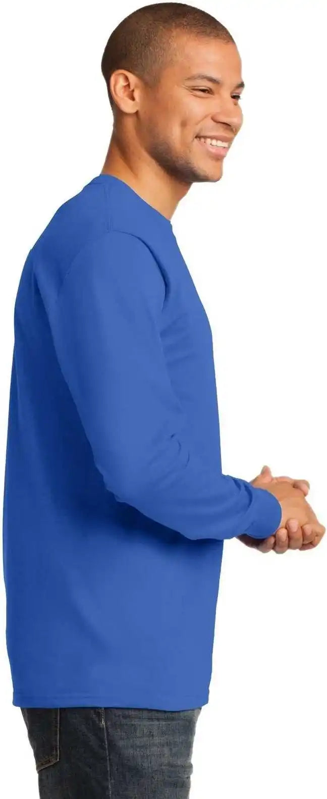 Port &amp; Company Pc61lst Tall Long Sleeve Essential Tee Royal