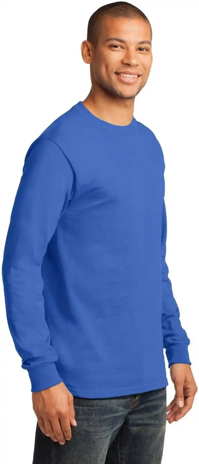 Port &amp; Company Pc61lst Tall Long Sleeve Essential Tee Royal