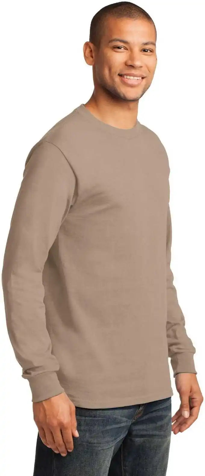 Port &amp; Company Pc61lst Tall Long Sleeve Essential Tee Sand