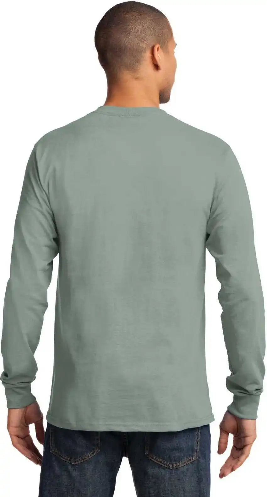 Port & Company Pc61lst Tall Long Sleeve Essential Tee - Stonewashed Green