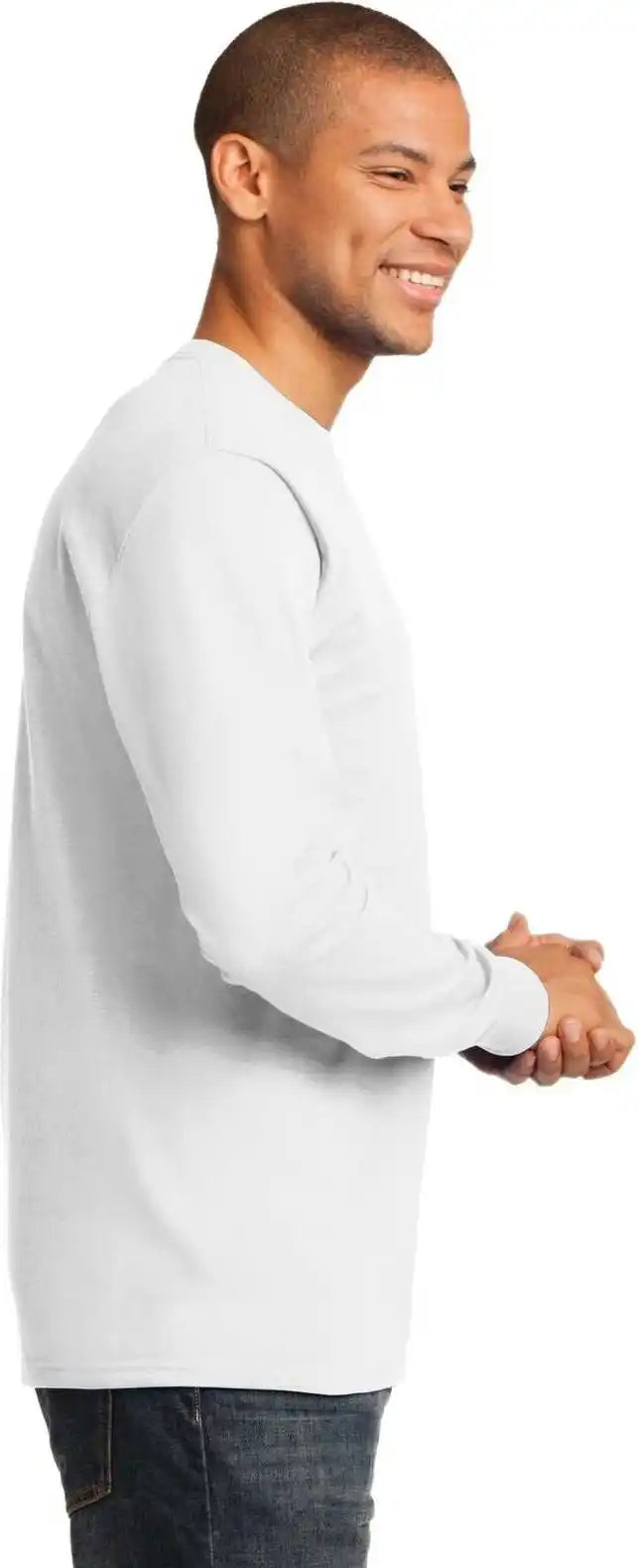 Port &amp; Company Pc61lst Tall Long Sleeve Essential Tee White