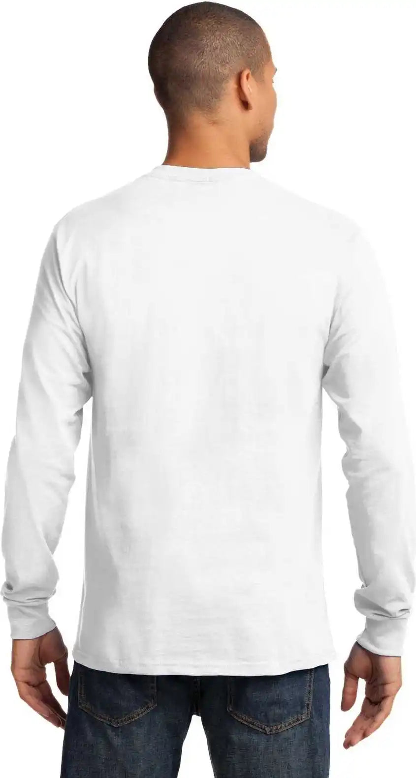 Port &amp; Company Pc61lst Tall Long Sleeve Essential Tee White