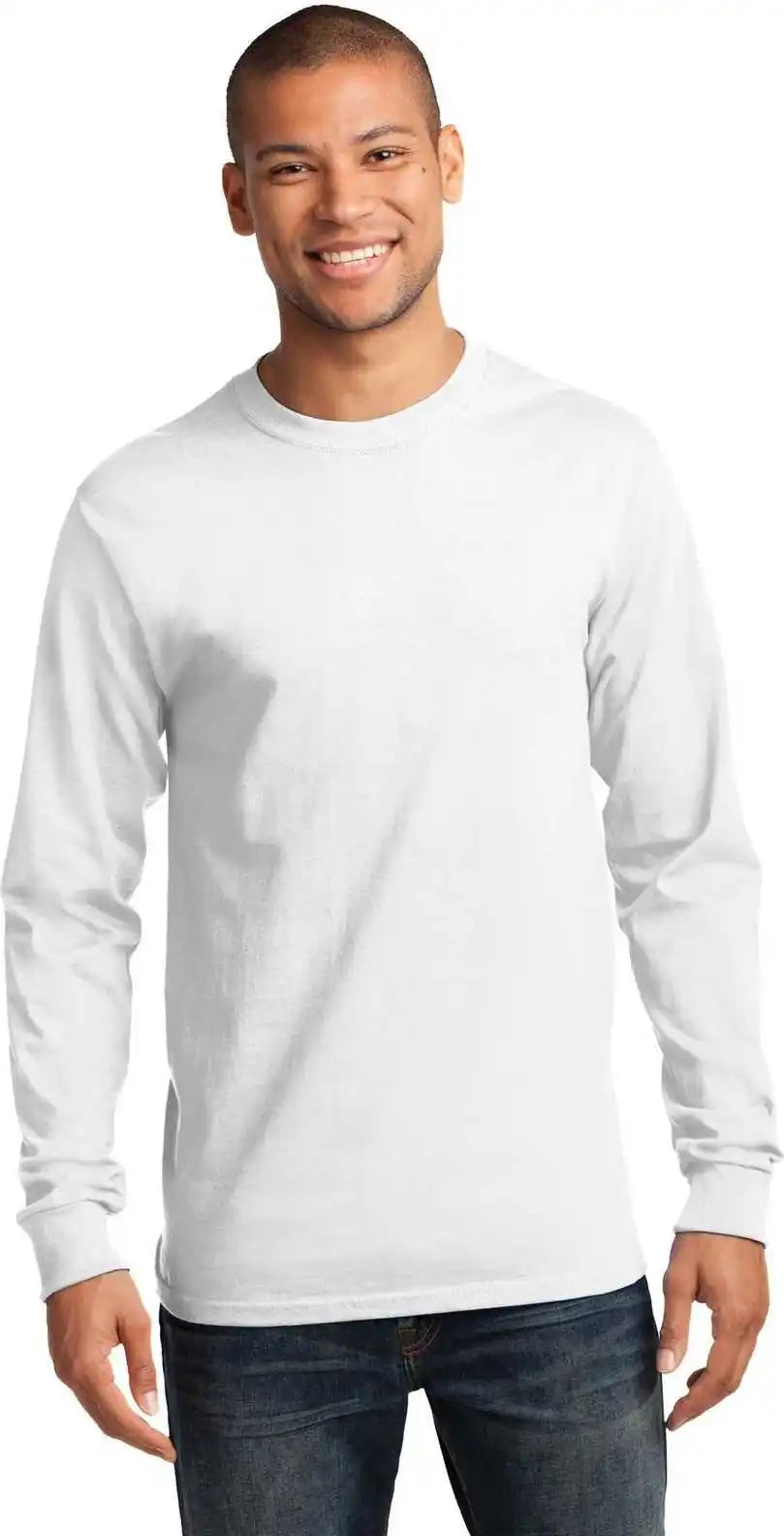 Port &amp; Company Pc61lst Tall Long Sleeve Essential Tee White