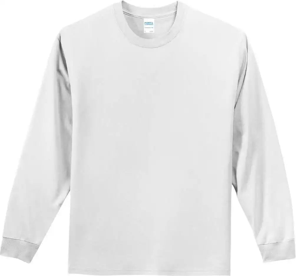 Port &amp; Company Pc61lst Tall Long Sleeve Essential Tee White