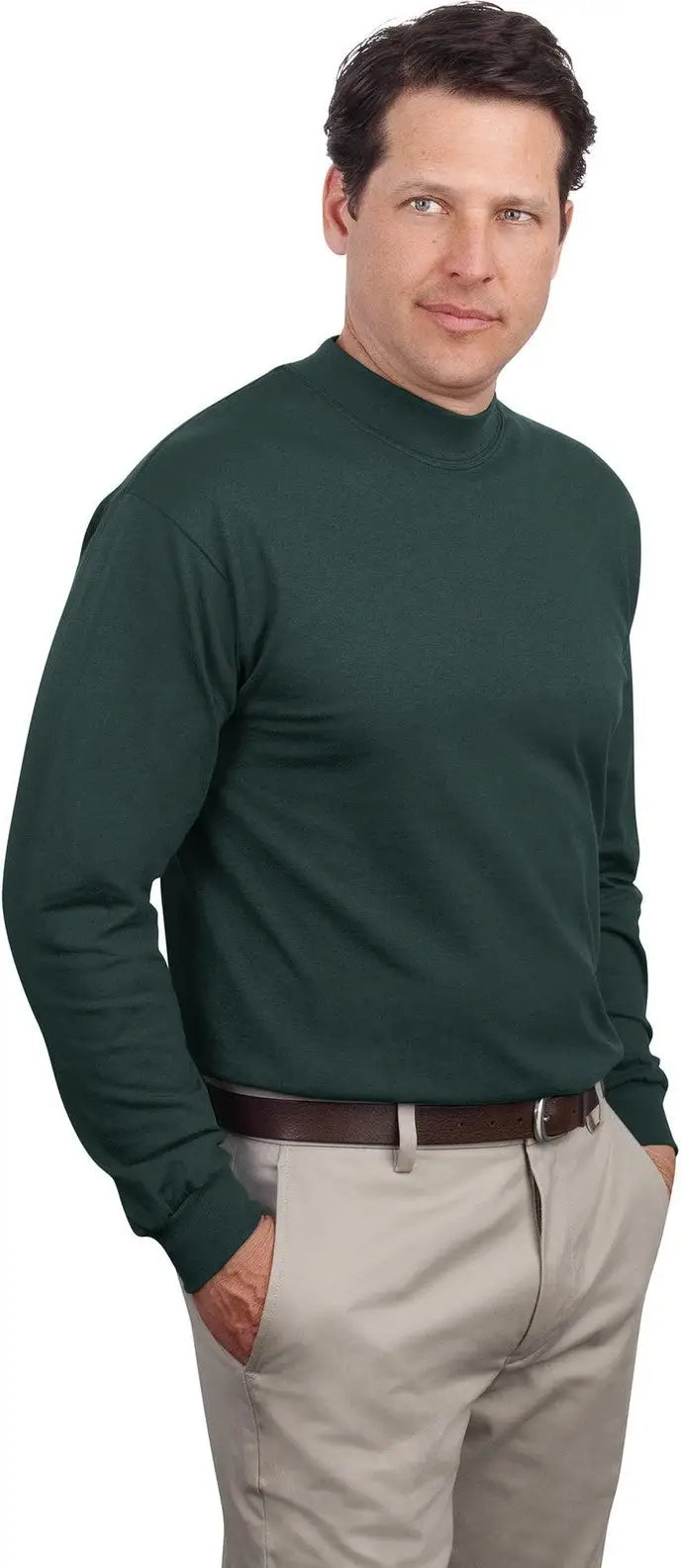 Port & Company Pc61m co Essential Mock Turtleneck - Dark Green