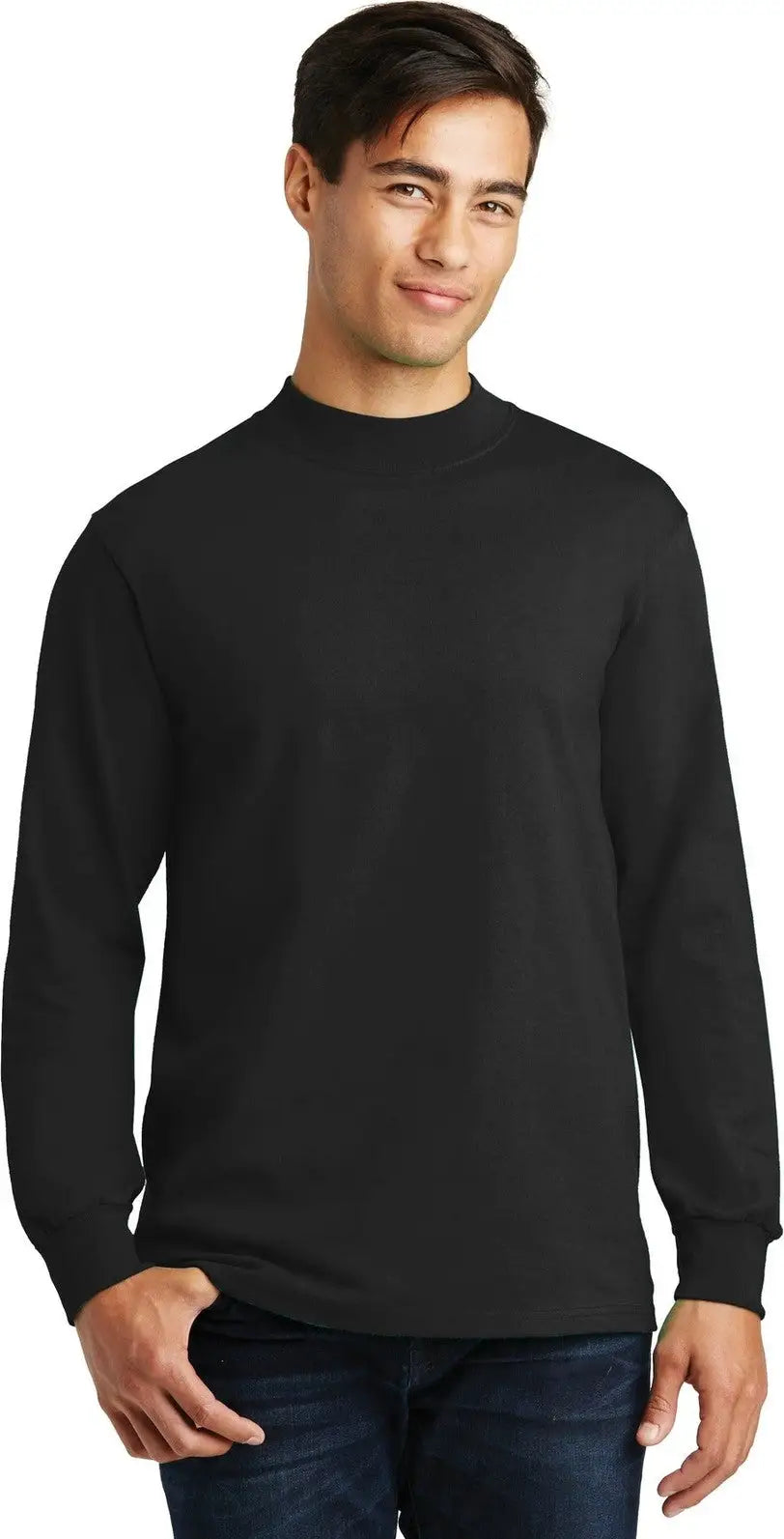 Port & Company Pc61m co Essential Mock Turtleneck - Jet Black - Adult s