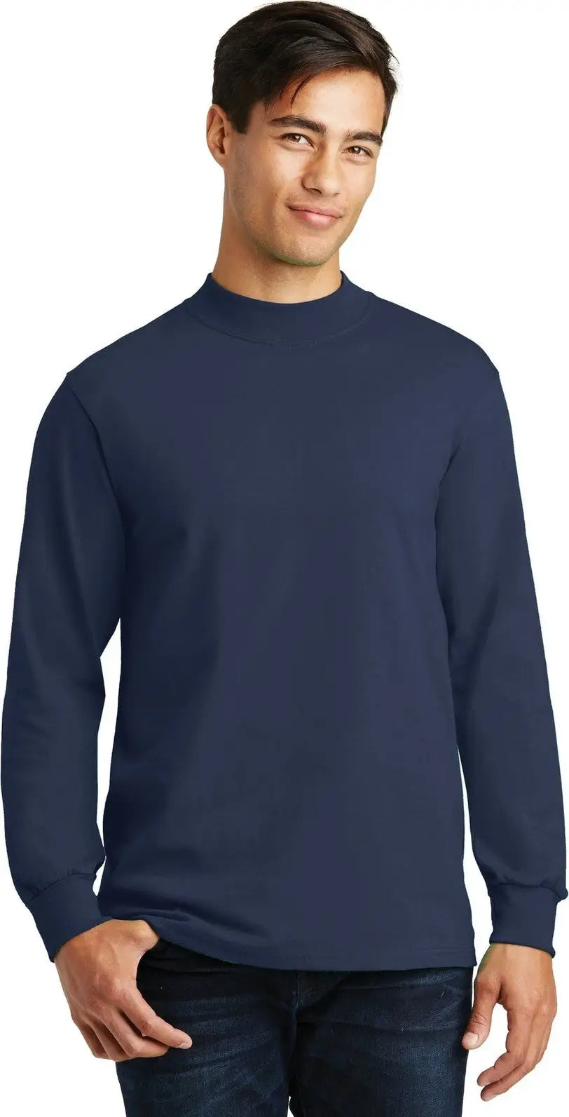 Port & Company Pc61m co Essential Mock Turtleneck - Navy