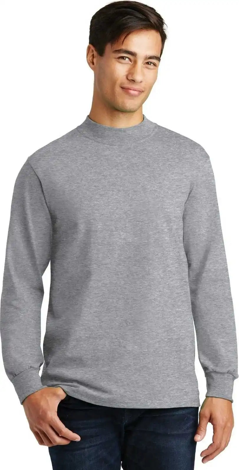 Port & Company Pc61m Essential Mock Turtleneck - Athletic Heather
