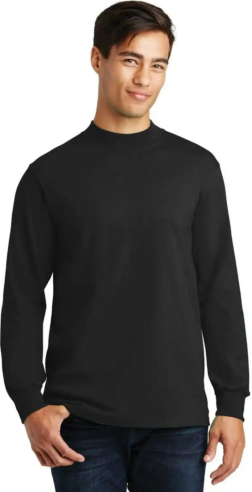 Port & Company Pc61m Essential Mock Turtleneck - Jet Black