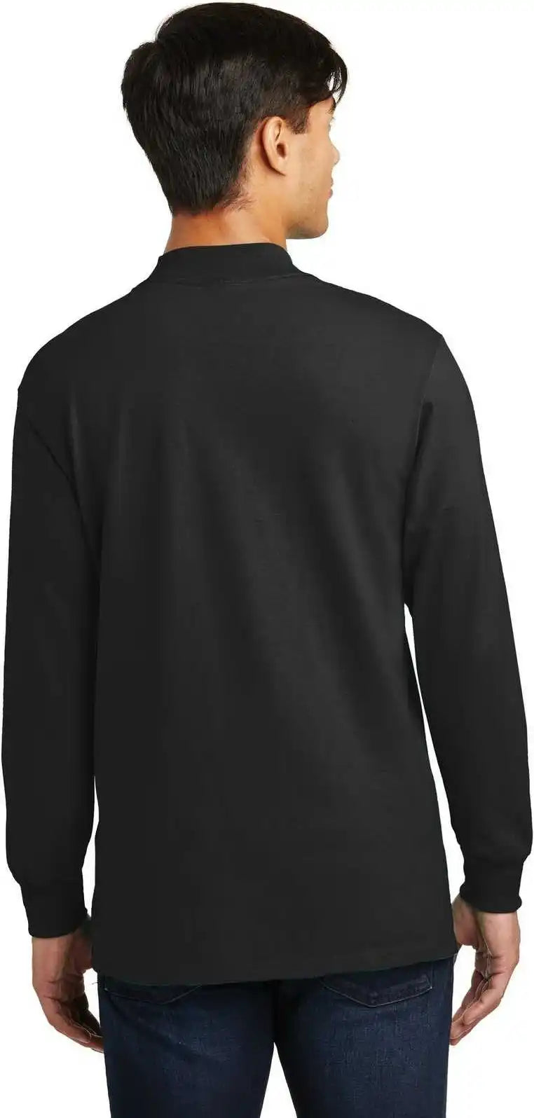 Port &amp; Company Pc61m Essential Mock Turtleneck Jet Black