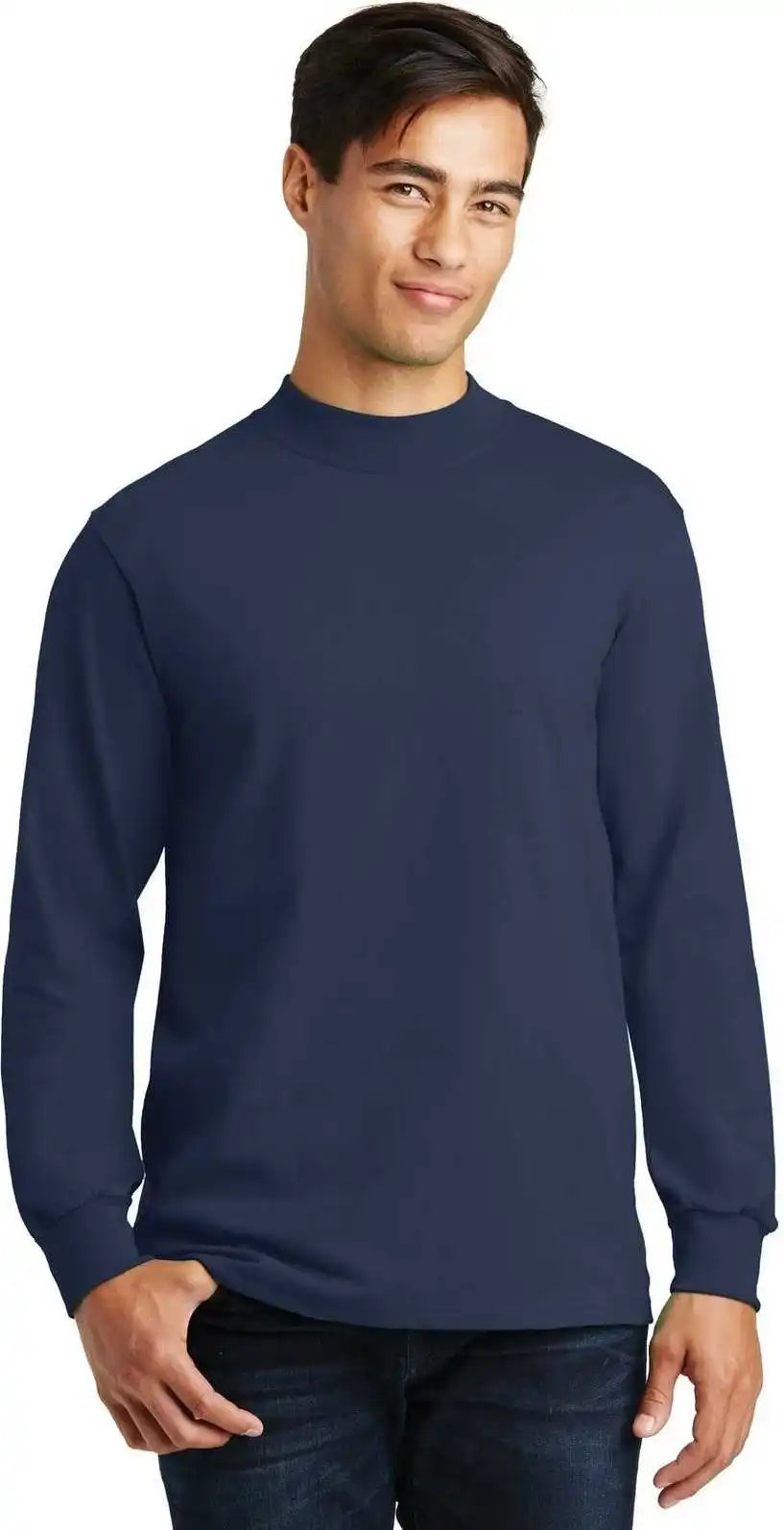 Port & Company Pc61m Essential Mock Turtleneck - Navy