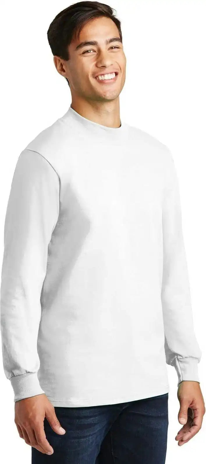 Port &amp; Company Pc61m Essential Mock Turtleneck White