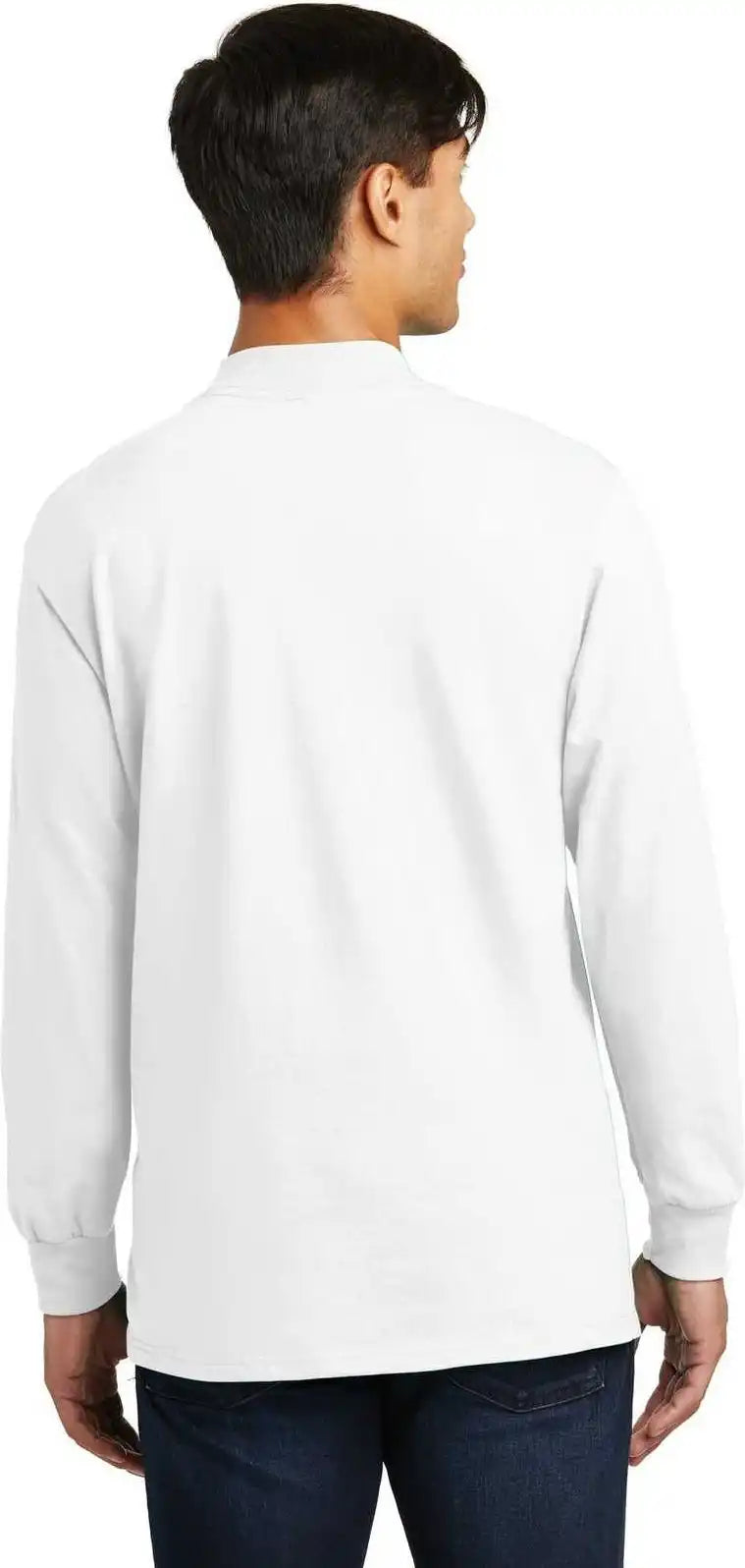 Port &amp; Company Pc61m Essential Mock Turtleneck White