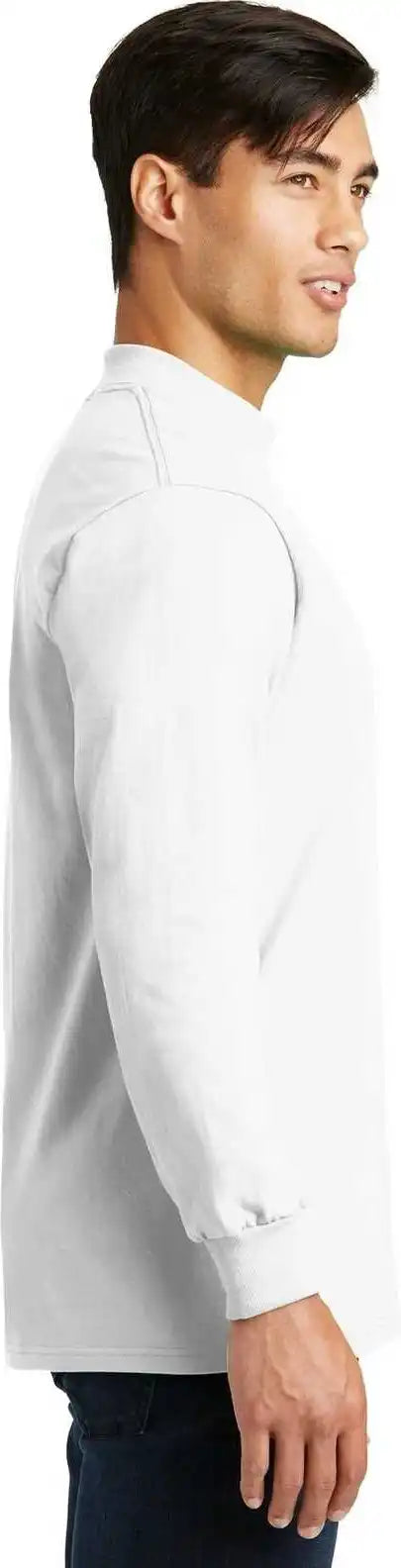 Port &amp; Company Pc61m Essential Mock Turtleneck White