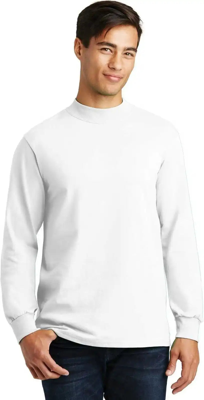 Port & Company Pc61m Essential Mock Turtleneck - White