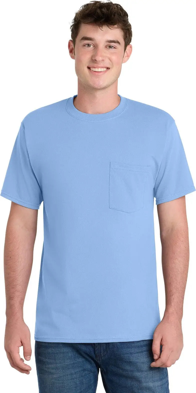 Port & Company Pc61p co Essential Pocket Tee - Light Blue - Adult s