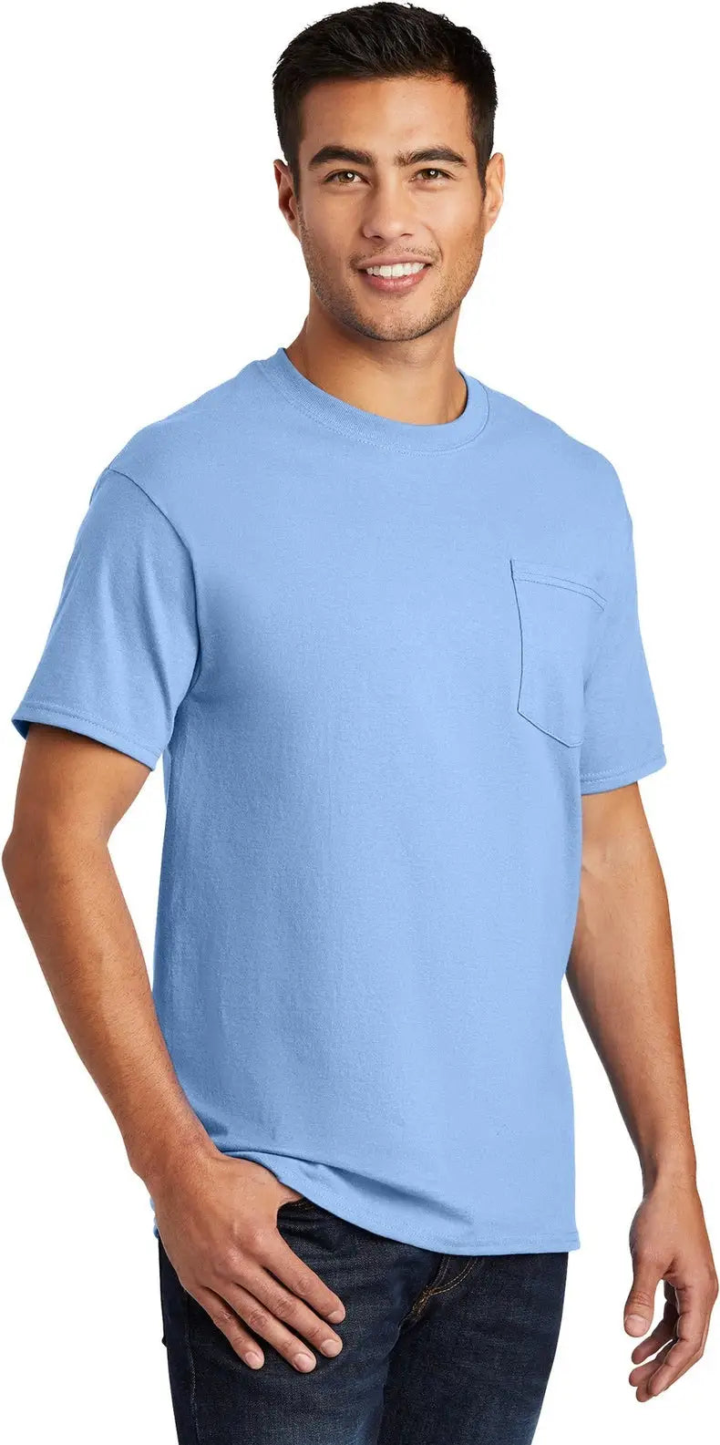 Port & Company Pc61p co Essential Pocket Tee - Light Blue