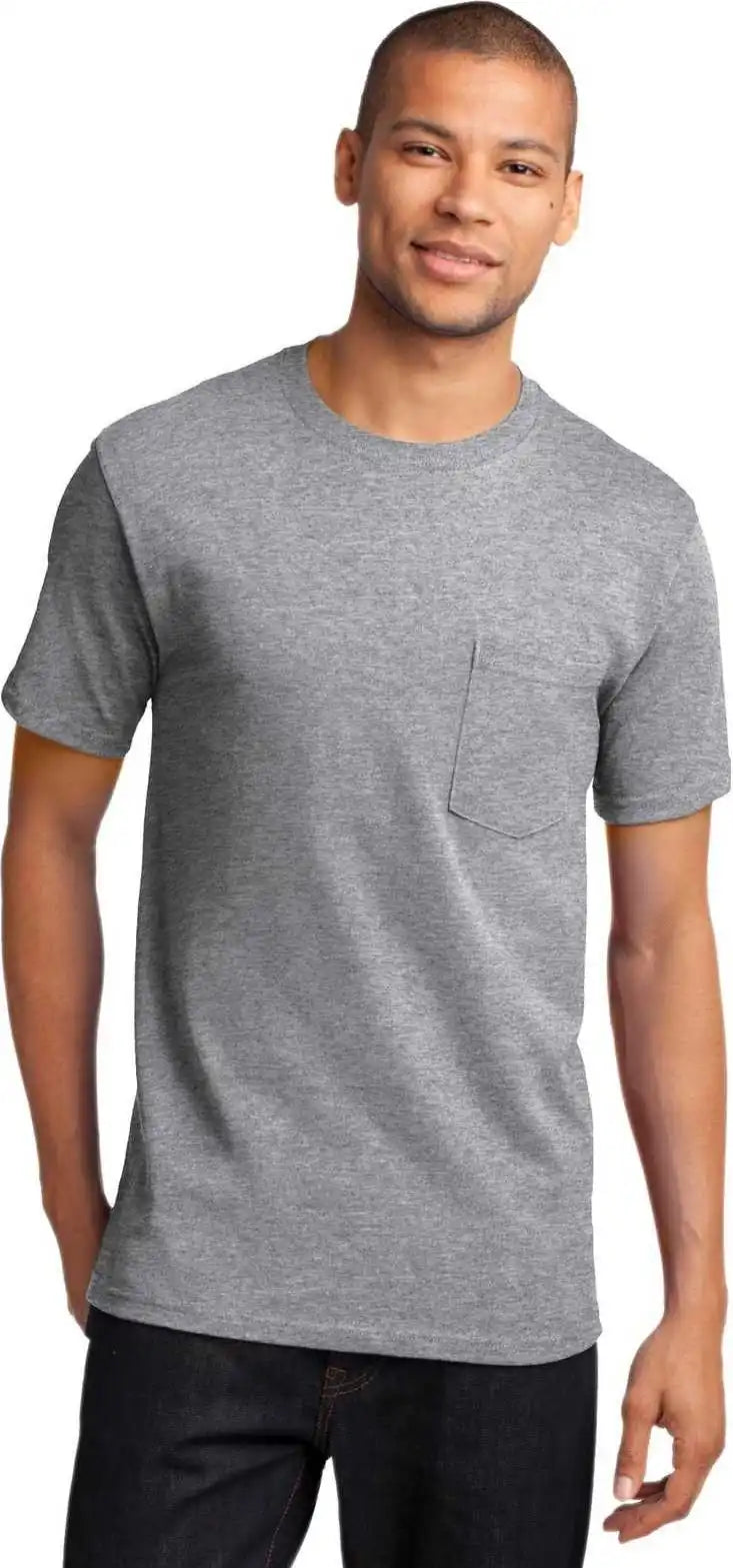 Port & Company Pc61p Essential Pocket Tee - Athletic Heather