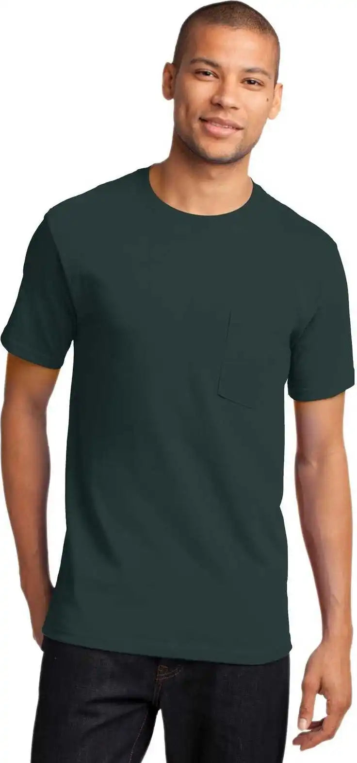 Port & Company Pc61p Essential Pocket Tee Dark Green