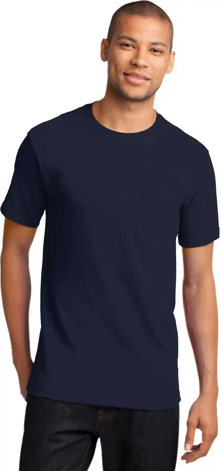 Port & Company Pc61p Essential Pocket Tee Deep Navy