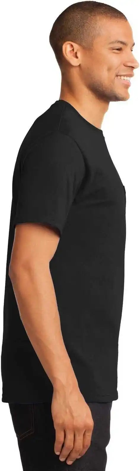 Port &amp; Company Pc61p Essential Pocket Tee Jet Black