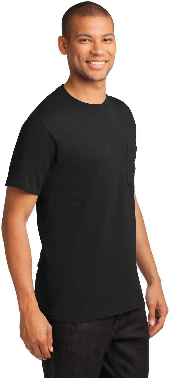 Port &amp; Company Pc61p Essential Pocket Tee Jet Black