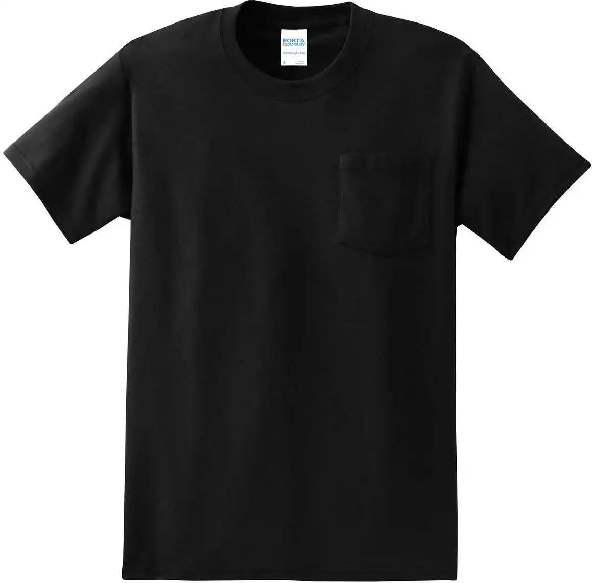 Port &amp; Company Pc61p Essential Pocket Tee Jet Black