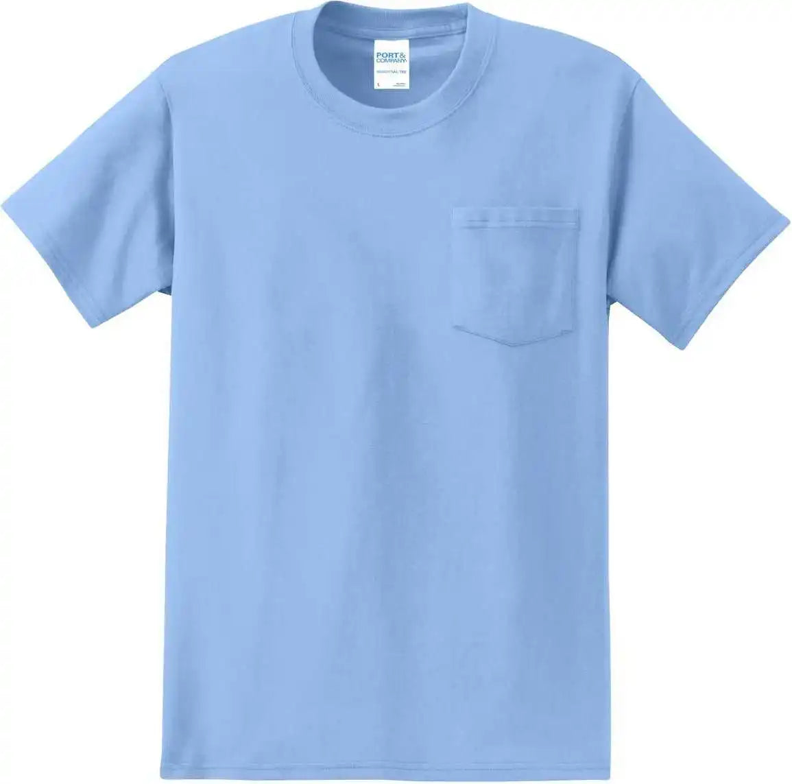 Port &amp; Company Pc61p Essential Pocket Tee Light Blue