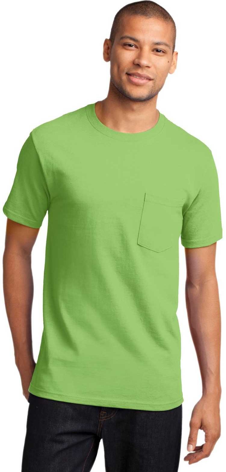 Port & Company Pc61p Essential Pocket Tee - Lime