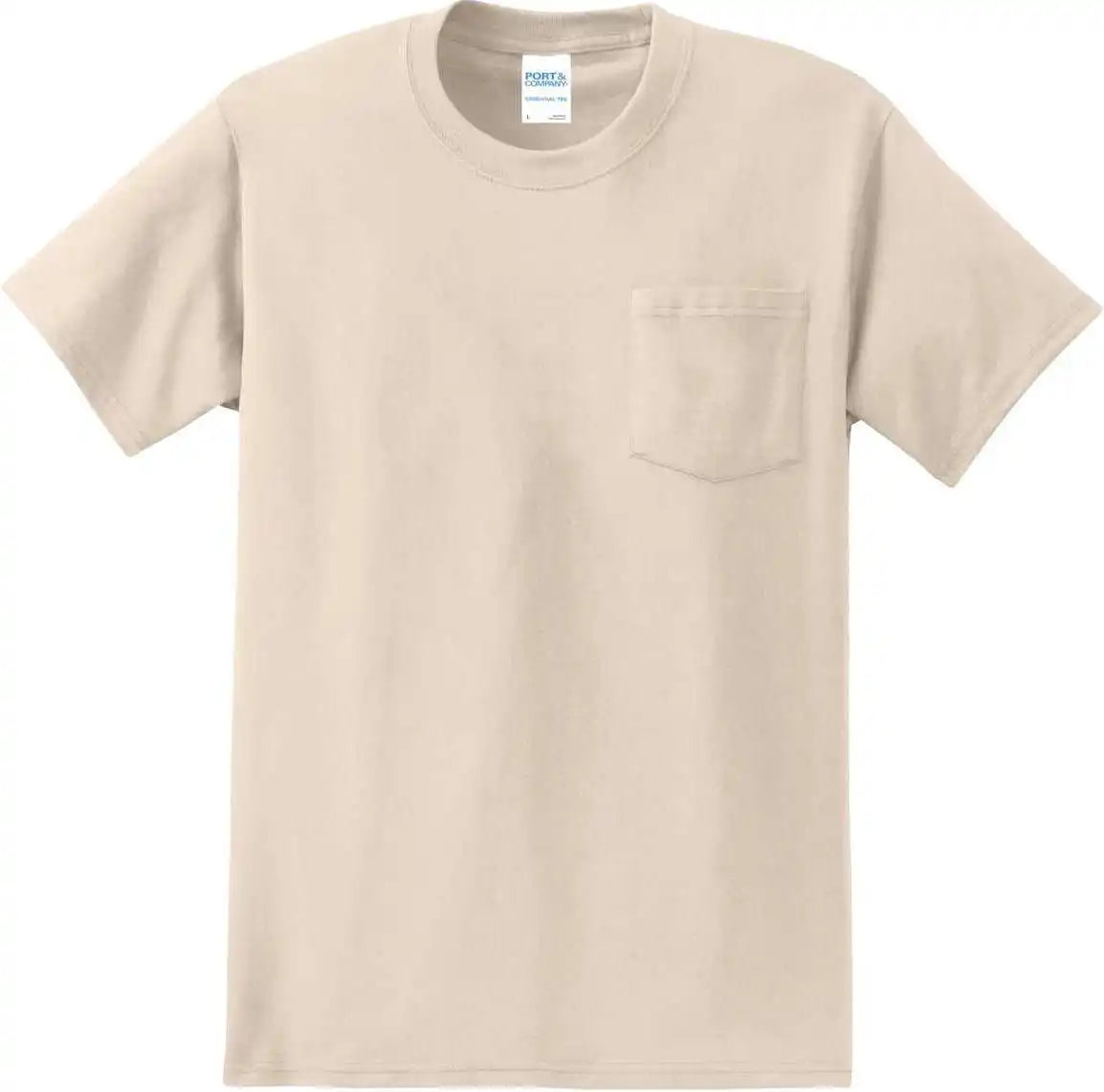 Port &amp; Company Pc61p Essential Pocket Tee Natural