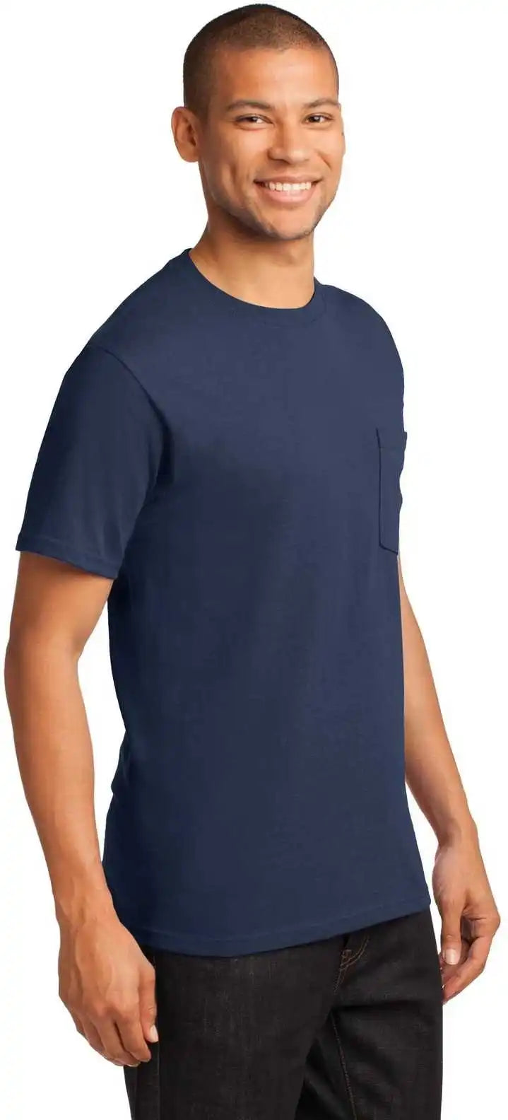 Port &amp; Company Pc61p Essential Pocket Tee Navy