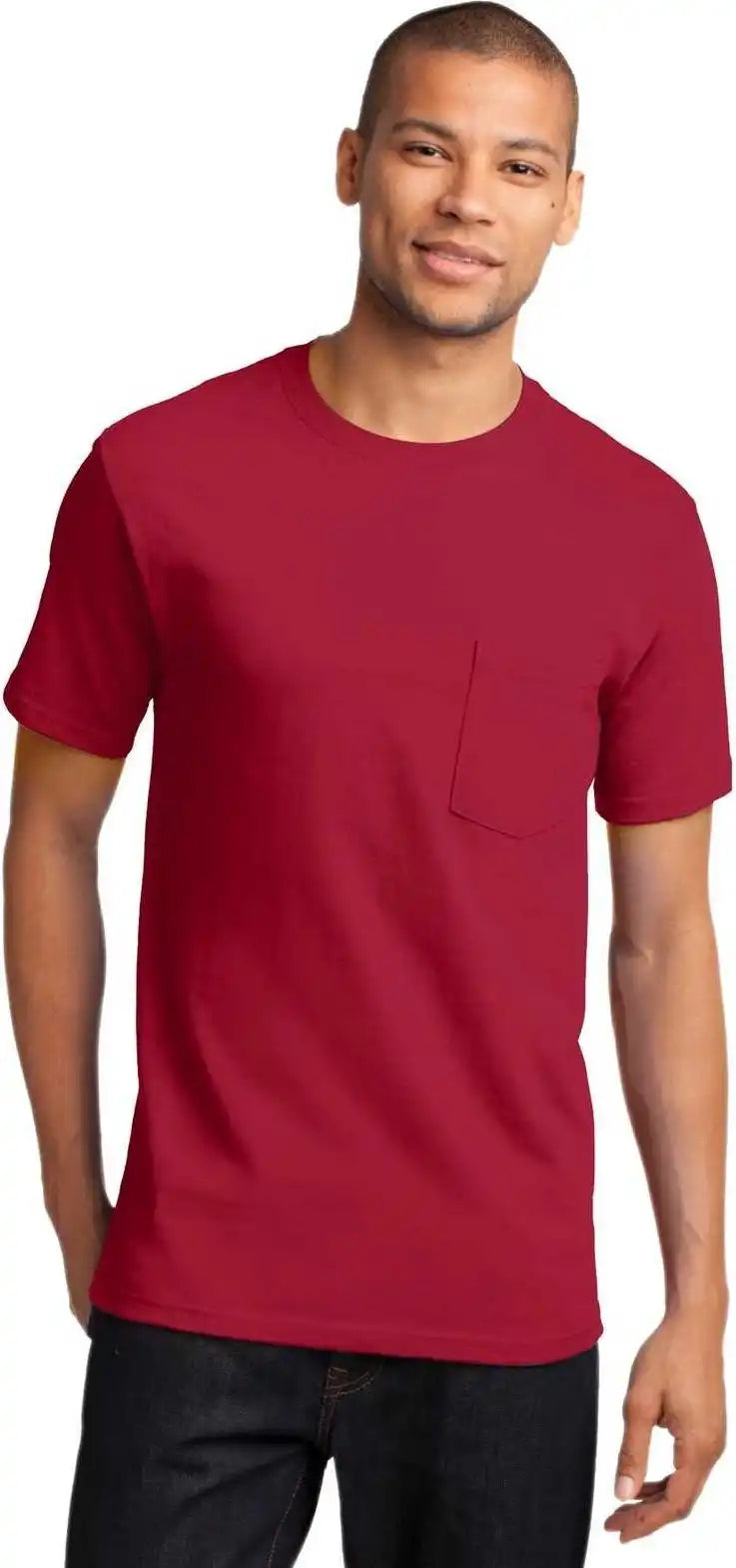 Port & Company Pc61p Essential Pocket Tee Red